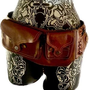 Cute festival bag real leather with multiple pockets